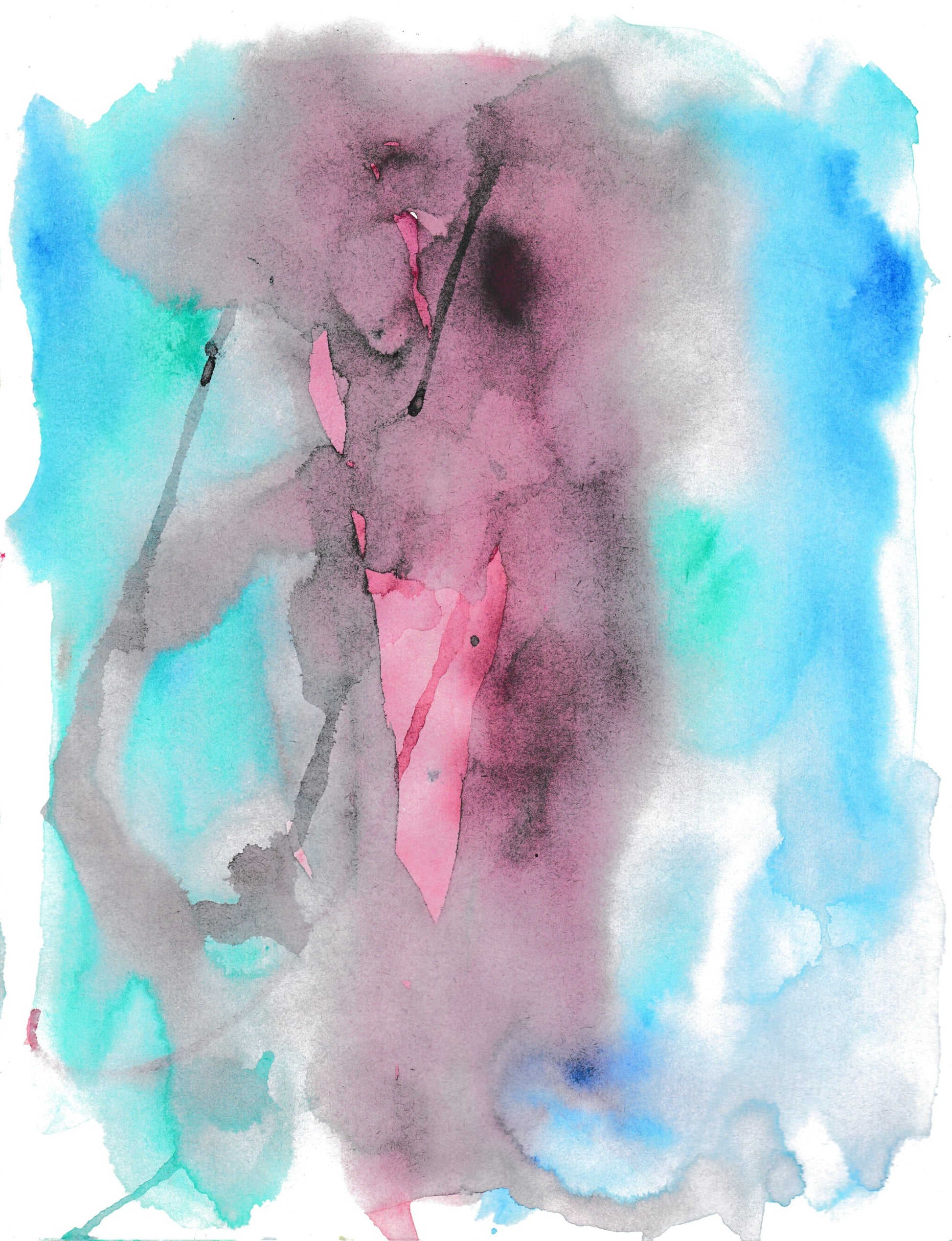pink accent, watercolor, abstract art, jessyjones